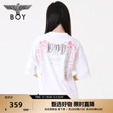 BOY LONDON【繁花】潮牌情侣款短袖樱花翅膀花卉印花T恤N01712 白色 S