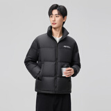 雪中飞【反季清仓】新款百搭时尚休闲斜插式口袋男女同款短款立领羽绒服 黑色|8056 L 175/92A