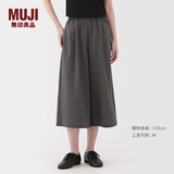 MUJI女式 易干弹力泡泡纱轻便七分裤 裤子女款25年夏季女装BE1VSA5S 深灰色 S （155/62A）