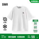 森马（Semir）【多彩凉感T】短袖t恤女夏中长款宽松舒适刺绣上衣109324100007