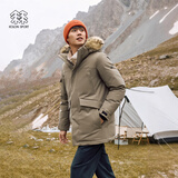 KOLON SPORT可隆羽绒衣防水防风透湿男士中量毛领连帽羽绒服