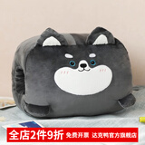 达克鸭 冬天卡通暖手抱枕插手毛绒可爱学生教室捂手两用办公室冬季手捂 深灰哈士奇B 30cm*25cm