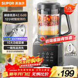 苏泊尔（SUPOR）降噪破壁机 家用1.2L小型多功能可预约轻音免滤豆浆机3-4人破冰碎冰榨汁机 SPJ002S