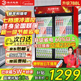 格点大容量饮料柜商用冰柜直冷藏展示柜酒水柜纯风冷无霜保鲜柜超市玻璃门冰箱立式啤酒柜 双门下机组直冷 7挡调温基础款