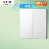 公牛（BULL）智能开关 语音/手动控制 无需联网 二位遥控开关 白色GTQ212