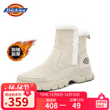 Dickies女士雪地靴女靴冬季加绒加厚短靴保暖棉鞋靴子 米色 37 