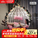 乐系（LEXI） 吊椅双人鸟巢秋千吊篮家用室内阳台吊兰户外吊床藤椅摇篮椅躺椅 单人白色细藤 静音款