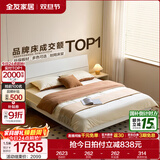 全友家居现代简约高箱储物收纳床主卧1.8米x2米双人大床家具政府补贴 【暖白色 | 高脚】床+65床垫+床头柜G*2 1.5x2米【爆款+性价比超高】