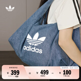 adidas「云朵包」牛仔风大容量运动挎包女子阿迪达斯官方三叶草 制服蓝 NS