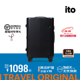 ITO行李箱旅行箱大容量万向轮轻便小型短途箱密码箱登机箱一代拉杆箱 经典条纹-炭黑 20英寸 可登机|无侧把手