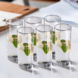 青苹果耐热水杯290ml6只 无铅玻璃杯牛奶杯啤酒杯绿茶杯多功能杯套装