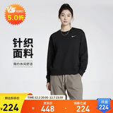 耐克（NIKE）女春秋圆领卫衣 休闲运动 宽松舒适FZ6537-010黑 L