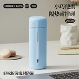 炊大皇玻璃杯耐热防爆耐高温水杯女生高颜值双层便携轻巧250ml（蓝色）