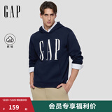 GAP男女装2025秋季新款logo印花抓绒宽松套头连帽衫卫衣786923 海军蓝 L (175/96A) 亚洲尺码