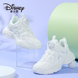 迪士尼（Disney）儿童跑步鞋男女童户外秋冬小白鞋中大童透气运动鞋 312革面  33 