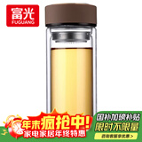 富光 男女士双层玻璃杯 高硼硅玻璃304茶隔水杯子 带茶隔泡茶杯500ml