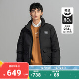 VANS范斯官方 男女情侣羽绒夹克多口袋外套 黑色 L 含绒量：233g