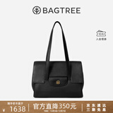 BAGTREE明星同款包包树海豚包轻奢品牌植鞣皮托特包大容量通勤女士电脑包 大号-黑色 能装14寸MacBook 高级小众