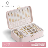 VLANDO生日礼物2025年新款首饰盒高档精致收纳盒带锁奥米妮plus-杏粉