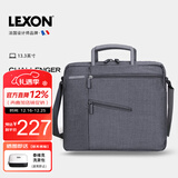 乐上（LEXON）手提电脑包男女商务单肩包公文包笔记本13英寸公事包 660淡灰色