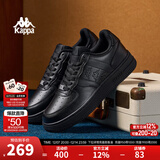 KAPPA卡帕男鞋板鞋男冬季新款厚底小白鞋子男百搭休闲鞋情侣跑步运动鞋 黑色 39