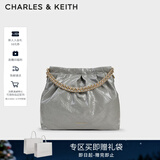 CHARLES&KEITH子母链条大容量流浪包托特包单肩斜挎包女包生日礼物CK2-40671449 【L号】Grey灰色 L