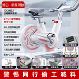 OES动感单车家用智能调阻运动健身训练器材室内静音磁控减肥自行车 炫白明星同款/加大飞轮/加粗精钢车架 超强承重力+7档阻力调节+加大飞轮