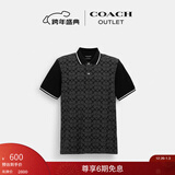蔻驰（COACH）【新年礼物】奥莱男士男装经典标志POLO衫百搭短袖 木炭灰色 经典标识 S
