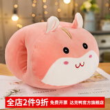 达克鸭 冬天卡通暖手抱枕插手毛绒可爱学生教室捂手两用办公室冬季手捂 粉色仓鼠F 30cm*25cm