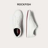 Rockfish小白鞋女平底板鞋2025新款秋季休闲皮面软底百搭女鞋 情侣款系带加棉 42 42偏大一码