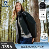 Navigare意大利小帆船短款女士真皮皮衣秋季时尚百搭上衣翻领羊皮革外套 暗夜黑 S