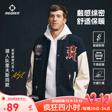 准者棒球服夹克外套男装2025秋冬新款美式复古PU皮袖休闲宽松运动开衫 902藏青色 2025新款 XL