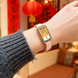 SAE 智能手表男女学生时尚款运动手表多功能心率血压睡眠监测电子表适用于安卓ios手机生日礼物 TZ02粉胶金【新增自定义表盘+心率血压】