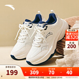 安踏ACE丨王一博同款休闲鞋男女潮流冬季舒适老爹鞋轻便白色运动鞋子 【ACE2女款】象牙白/墨水蓝-1 36.5