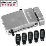 睿强防盗锁隐形遥控锁855电子门锁 家用五金智能锁大门锁电池 RQ855+5个遥控器