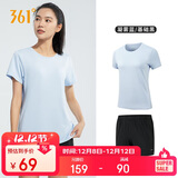 361°跑步运动套装女士夏季衣服新款休闲短袖短裤两件套662414001H-5