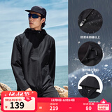 匹克（PEAK）防泼水运动外套男户外冲锋软壳防风风衣连帽单层夹克休闲上衣 【3001常规款A】黑色 XL (180)