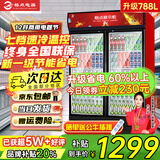 格点大容量饮料柜商用冰柜直冷藏展示柜酒水柜纯风冷无霜保鲜柜超市玻璃门冰箱立式啤酒柜 双门下机组直冷 7挡调温基础款