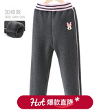 迪士尼女童裤子春秋运动休闲裤外穿长裤童装儿童打底裤洋气春装 【加绒B款】深灰 97206 110 cm（参考身高105-115）
