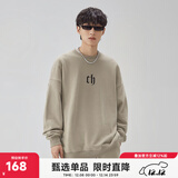 CHINISM  CH赤尘简约重磅圆领卫衣男士春秋美式休闲长袖内搭情侣同款上衣 米咖色 （偏宽松，建议拍小一码） L