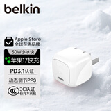 贝尔金（BELKIN）苹果充电器 30W小冰块 PD3.1快充头 苹果17手机充电头 type-c充电器 iPhone充电器