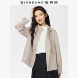 佐丹奴美式风夹克衫女秋季新款防风抽绳连帽宽松风衣外套05375684