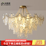 鹿屋法式客厅水晶吊灯北欧创意轻奢时尚玻璃珍珠房间灯具温馨主卧室灯 B款金色 五层【80CM】三色