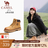 骆驼（CAMEL）【王俊凯同款】加绒马丁靴男鞋秋冬新款大黄靴女户外工装登山靴子 GF122W7790 黄金（女款） 37