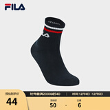 FILA 斐乐官方女士袜子中腰袜新款时尚舒适运动袜休闲袜中筒袜 传奇蓝-NV XS