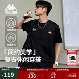 卡帕（Kappa）背靠背运动男士t恤短袖2025新款纯棉夏跑步上衣女款潮K0D32TD21V 黑色990【高级显白丨舒适透气】 L