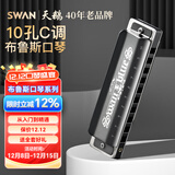 天鹅（SWAN）SWAN 10孔布鲁斯爱尔兰口琴专业演奏黑色10孔C调