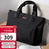 高尔夫GOLF商务公文包男士大容量手提包男15英寸笔记本电脑包轻便休闲单肩斜挎包横款公事包5I768317J黑色