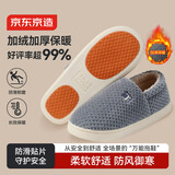 京东京造【厚底防滑】棉拖鞋男士冬季室内居家毛拖保暖全包深灰色44-45