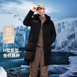 雪中飞秋冬东方简奢风时尚休闲舒适廓形男士“H”版型印花立领连帽羽绒 黑色|8056 【品质高充绒】 2XL 185/104A